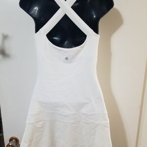 Lululemon Hot Hitter Cross-Back Vintage Tennis Dress White Size 8 Rare